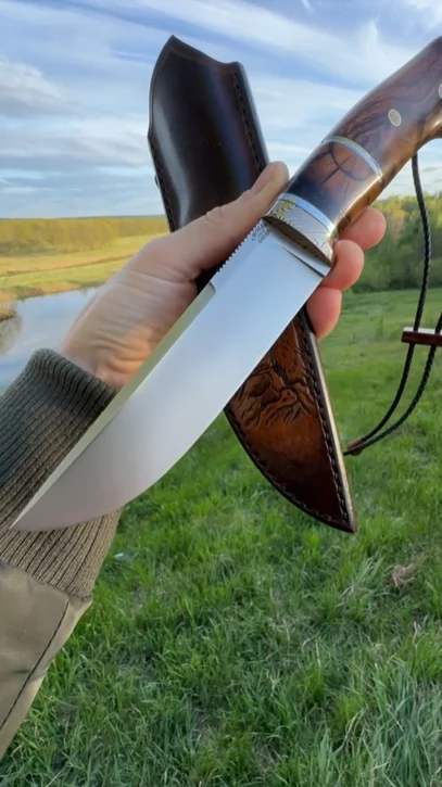 Нож ручной работы. Сталь M398 ТО Бурова Сергея. видео