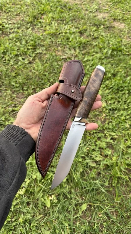 Нож ручной работы. Сталь M390 ТО Бурова Сергея. видео